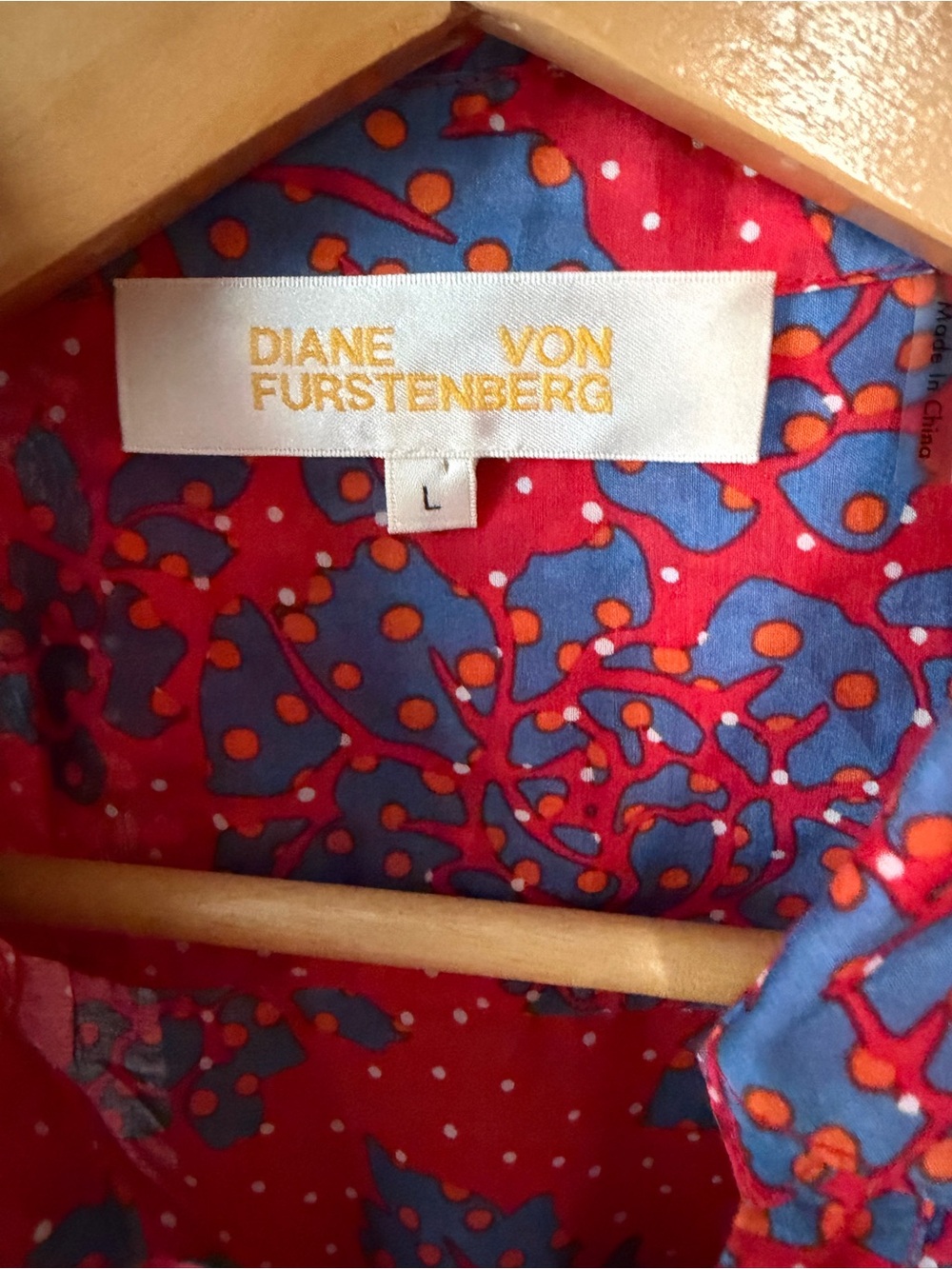 Diane von Furstenberg DVF Silk Cotton Floral Wrap Dress – Size Large - Picture 2 of 8